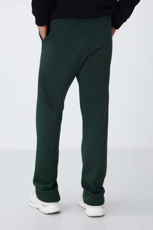Tommylife Toptan Oversize Basic Düz Paça Erkek Eşofman Alt 82146 Çam Yeşili