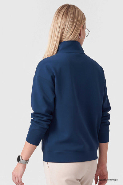 Hanorac de damă Tommylife Wholesale, stil Parlament, cu guler înalt și fermoar, croială relaxată - 97314