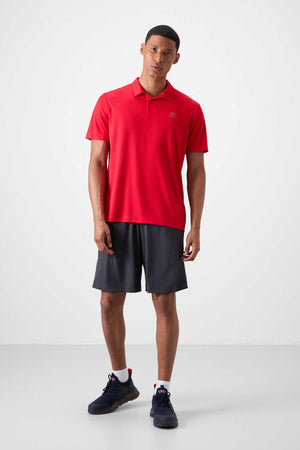 Tommylife Toptan Polo Yaka Standart Kalıp Aktif Spor Erkek T-Shirt 88252 Kırmızı