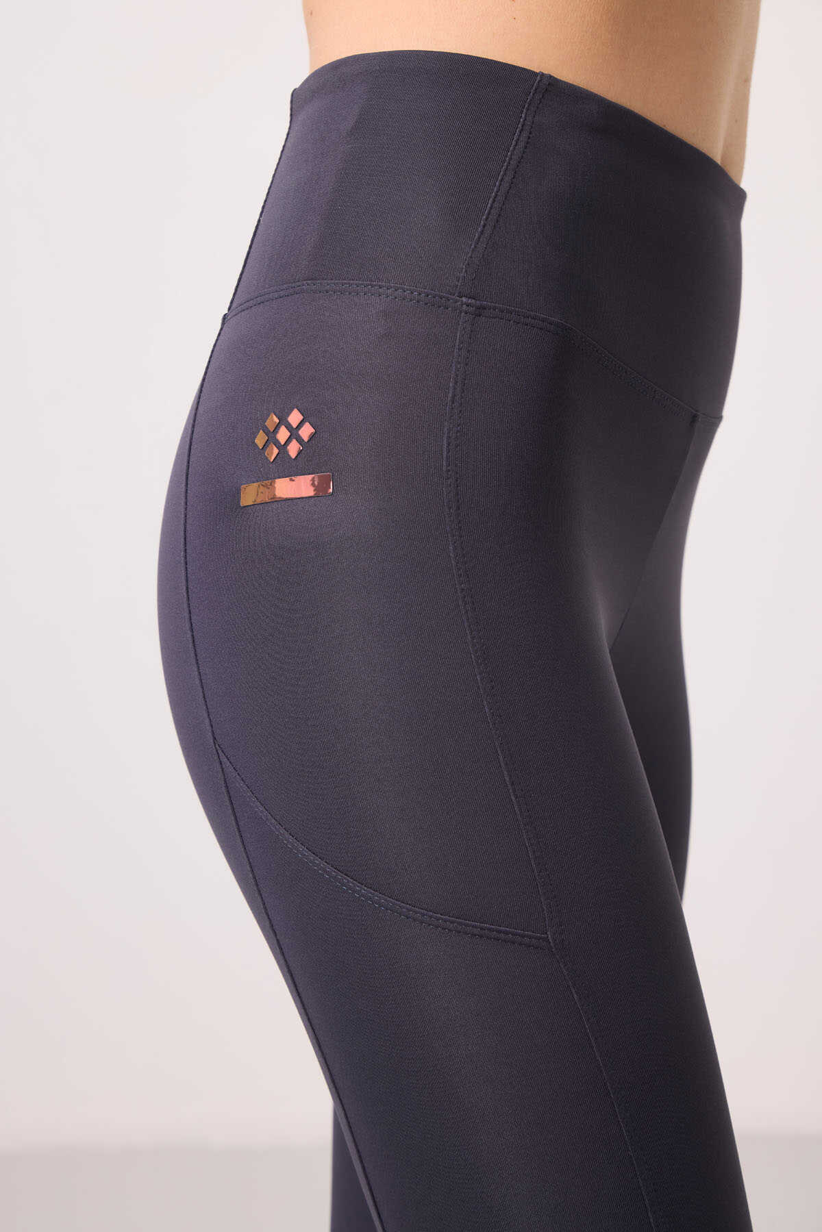 Tommylife Toptan Polyester Esnek Standart Fit Performans Kadın Tayt - 94667 Antrasit