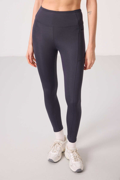 Tommylife Toptan Polyester Esnek Standart Fit Performans Kadın Tayt - 94667 Antrasit
