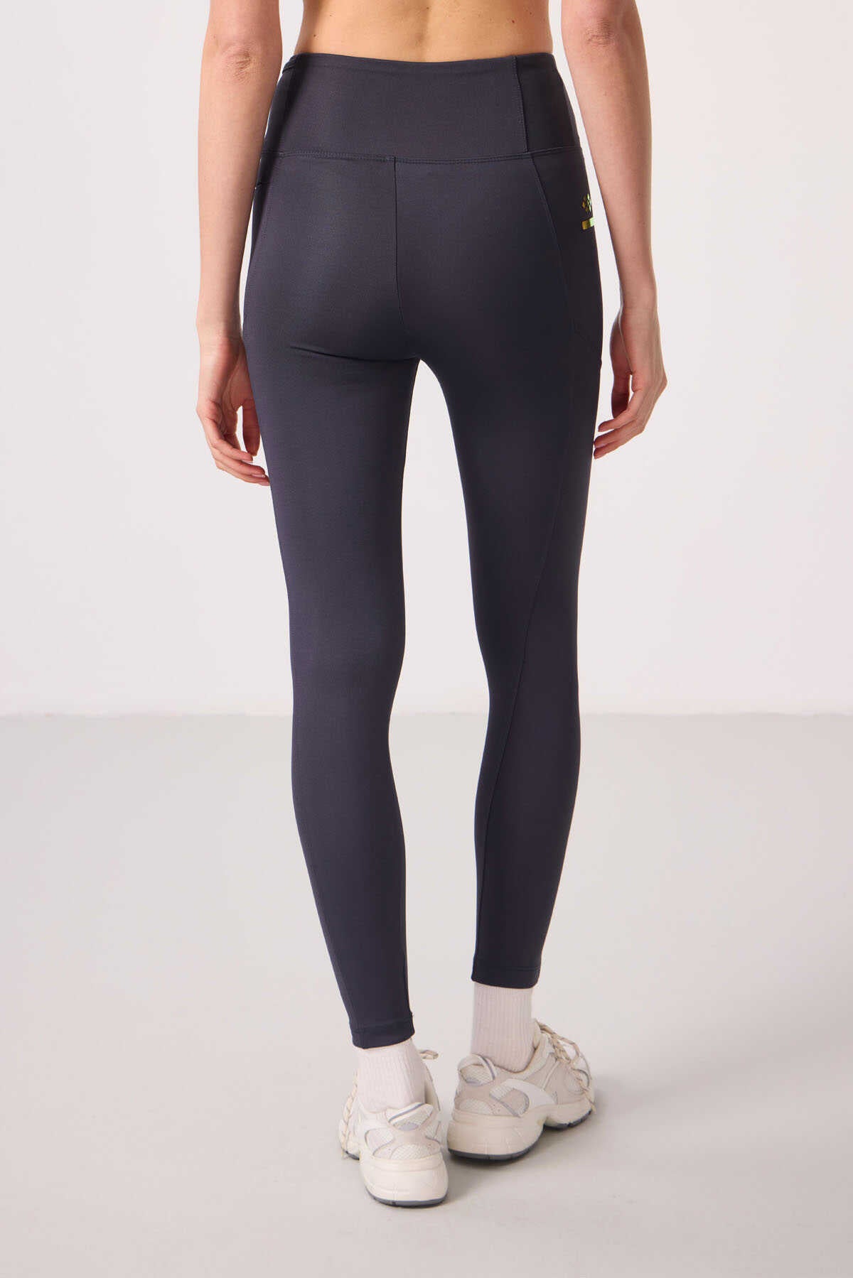 Tommylife Toptan Polyester Esnek Standart Fit Performans Kadın Tayt - 94667 Antrasit