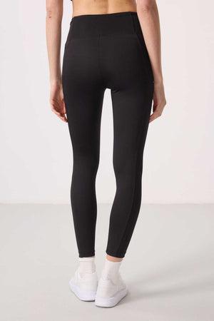 Tommylife Toptan Polyester Esnek Standart Fit Performans Kadın Tayt - 94667 Siyah
