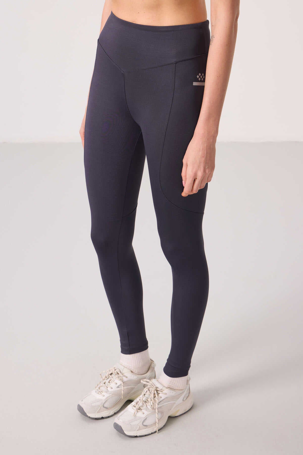 Tommylife Toptan Polyester Standart Fit Esnek Performans Kadın Tayt - 94666 Antrasit