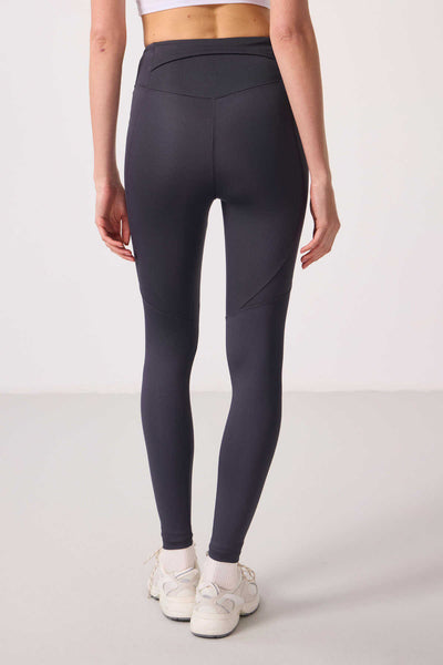 Tommylife Toptan Polyester Standart Fit Esnek Performans Kadın Tayt - 94666 Antrasit