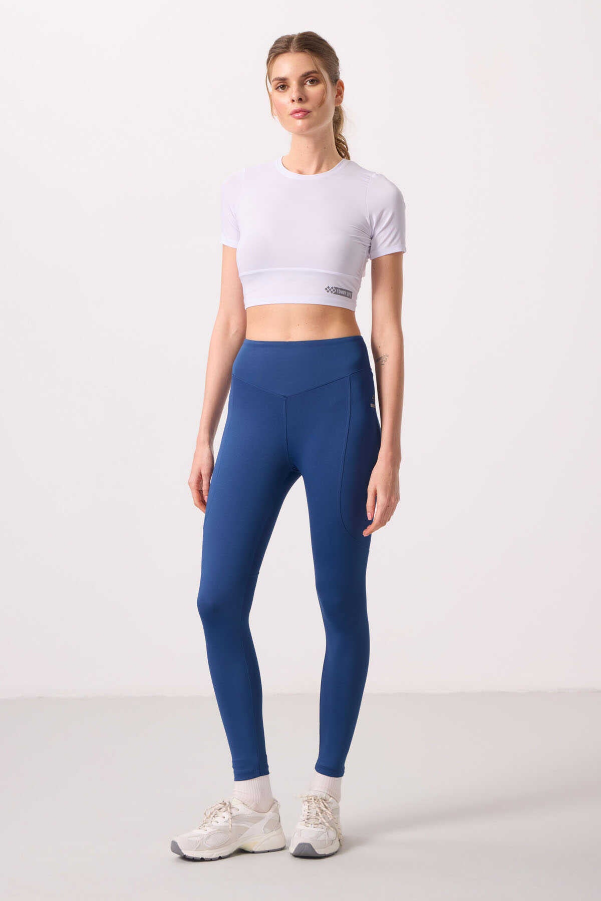 Tommylife Toptan Polyester Standart Fit Esnek Performans Kadın Tayt - 94666 Parlament