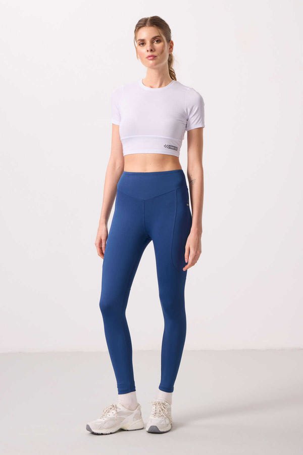 Tommylife Toptan Polyester Standart Fit Esnek Performans Kadın Tayt - 94666 Parlament
