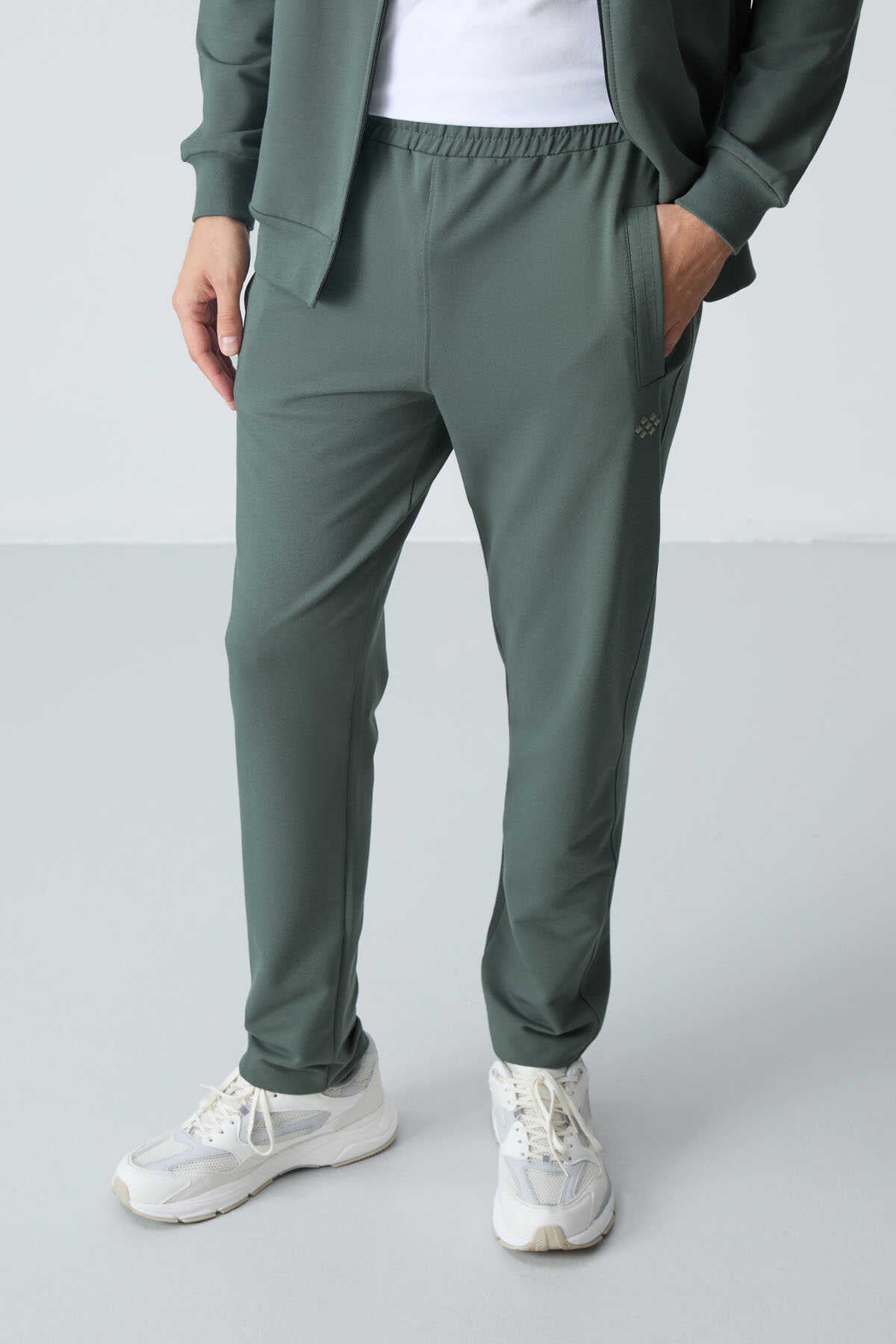 Tommylife Toptan Confort Fit Basic Barbati Trening Set 85260 Kaki