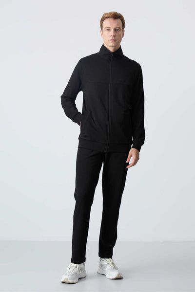 Tommylife Toptan Rahat Kalıp Basic Erkek Eşofman Takım 85260 Siyah