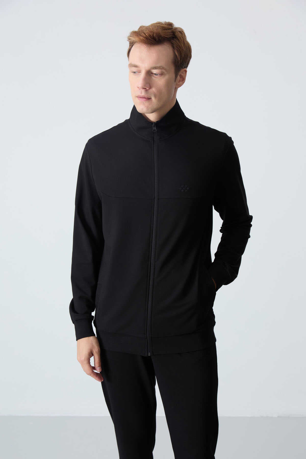 Tommylife Toptan Rahat Kalıp Basic Erkek Eşofman Takım 85260 Siyah