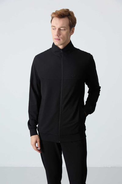 Tommylife Toptan Rahat Kalıp Basic Erkek Eşofman Takım 85260 Siyah