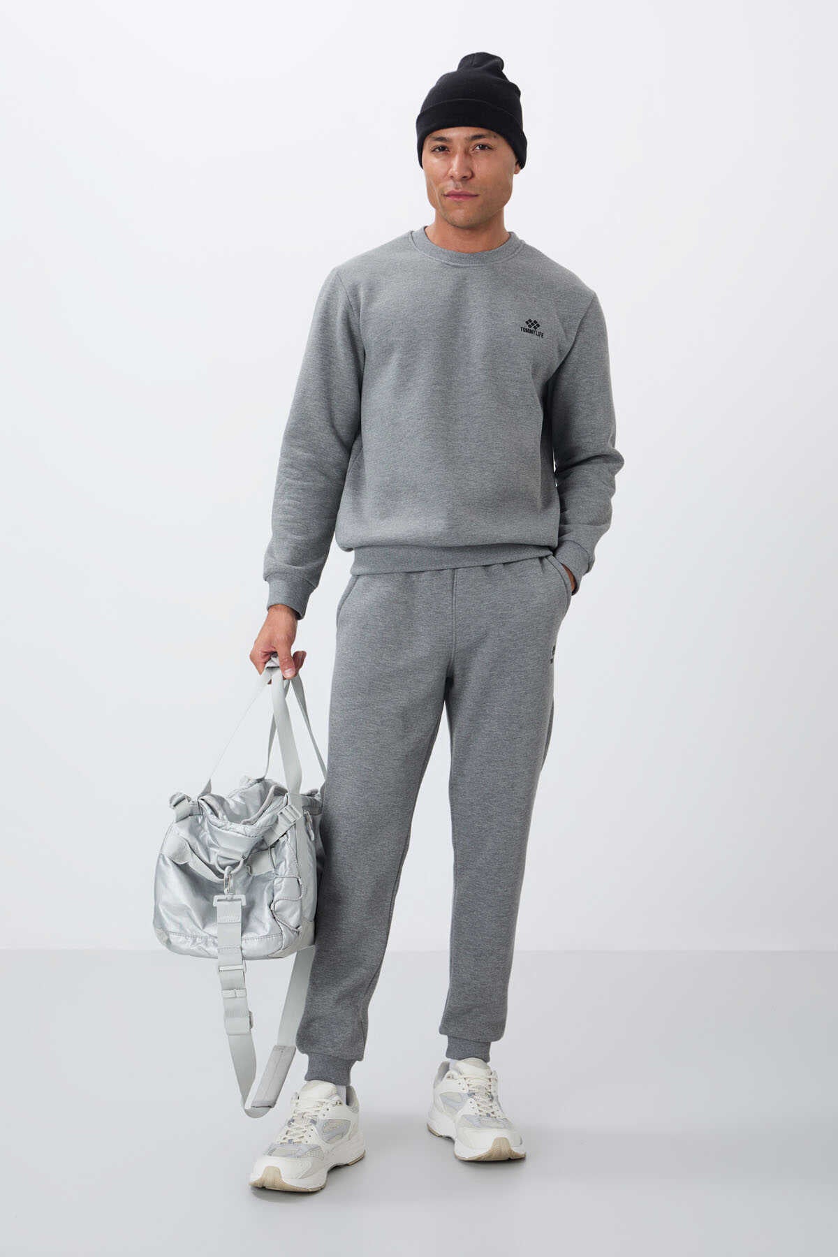 Set trening Tommylife Wholesale Relaxed Fit Basic pentru bărbați 85265 Gri Melange
