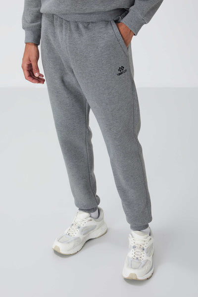Tommylife Toptan Rahat Kalıp Basic Erkek Eşofman Takım 85265 Gri Melanj