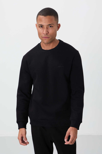 Tommylife Toptan Rahat Kalıp Basic Erkek Eşofman Takım 85265 Siyah