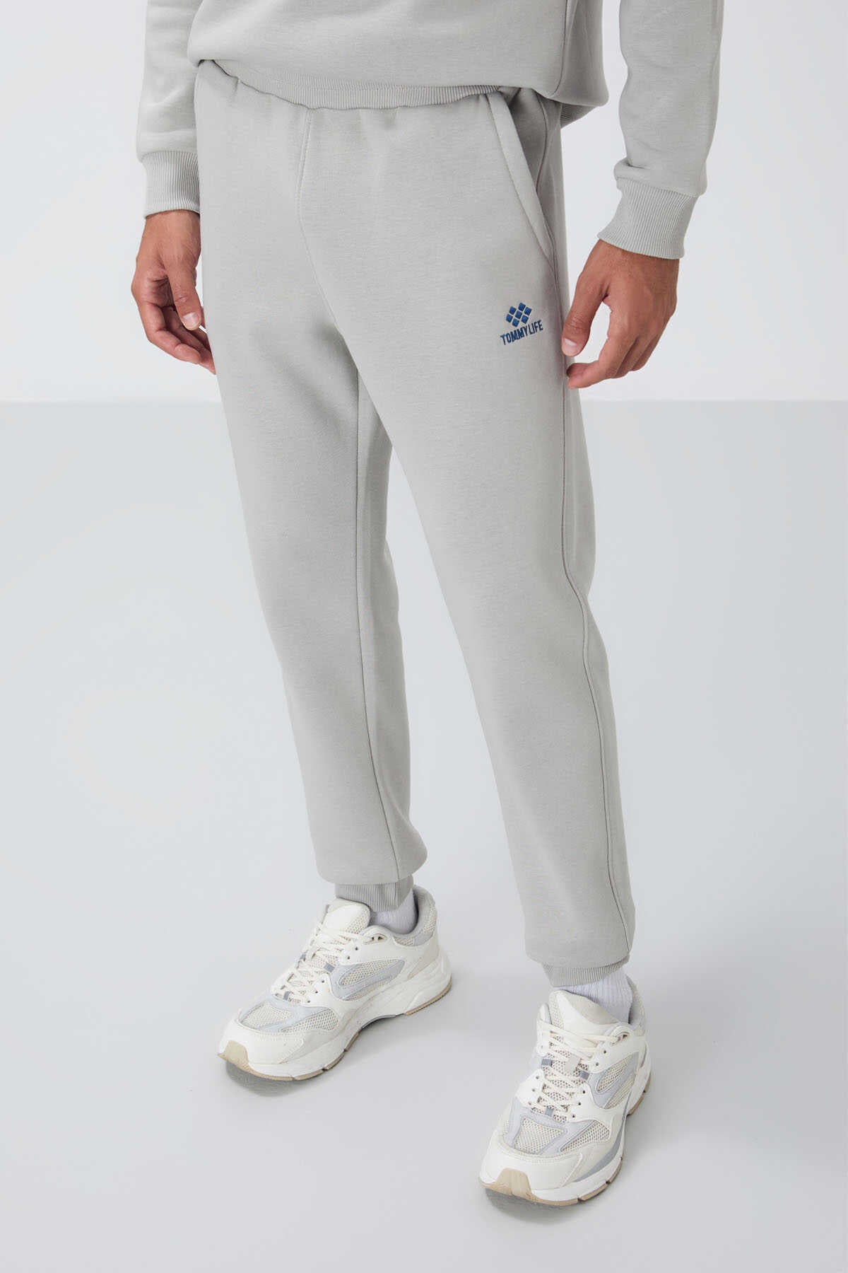 Tommylife Toptan Rahat Kalıp Basic Erkek Eşofman Takım 85265 Taş