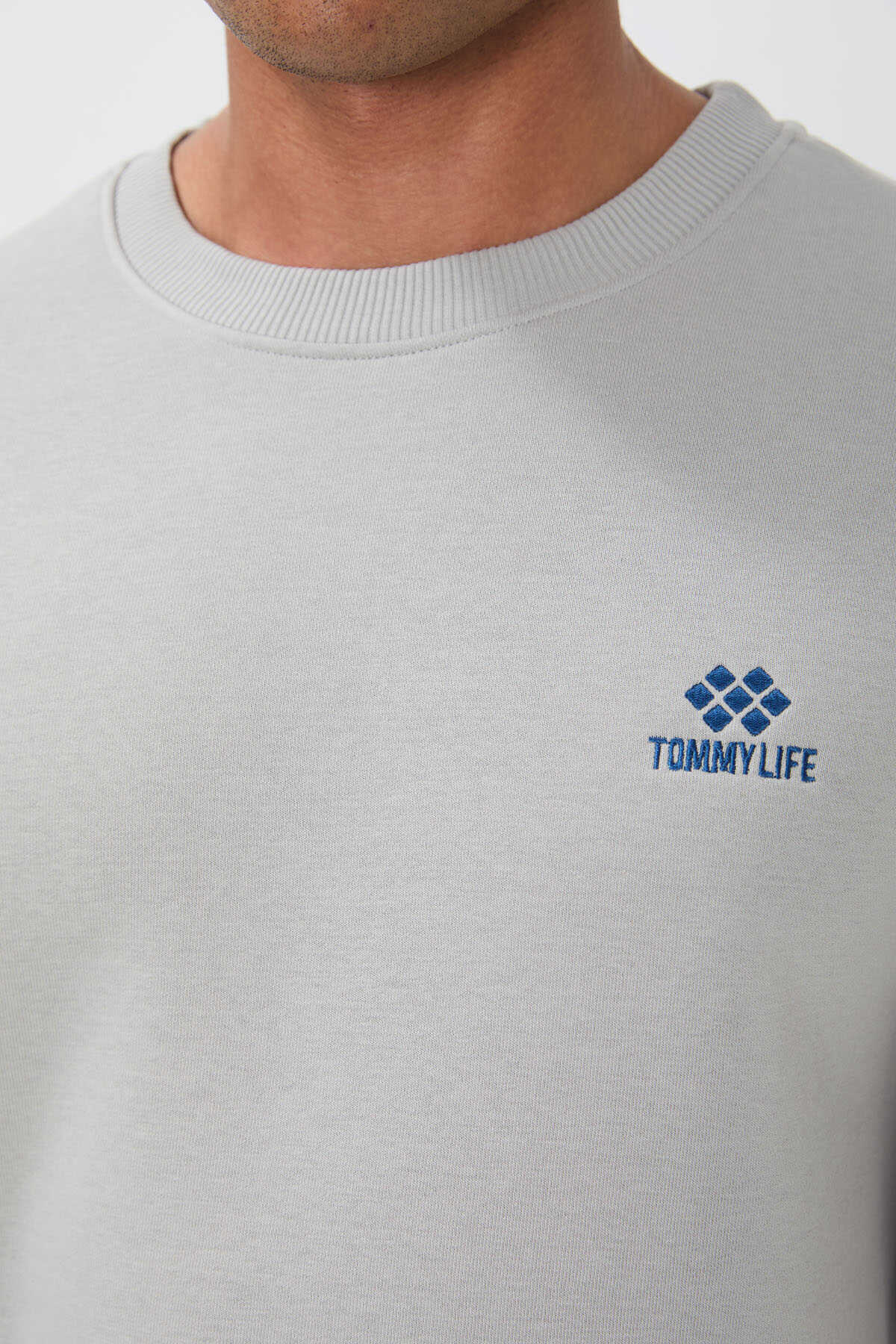 Tommylife Toptan Rahat Kalıp Basic Erkek Eşofman Takım 85265 Taş