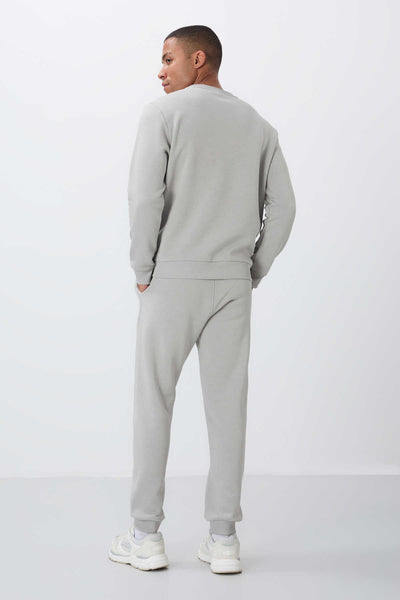 Tommylife Toptan Rahat Kalıp Basic Erkek Eşofman Takım 85265 Taş
