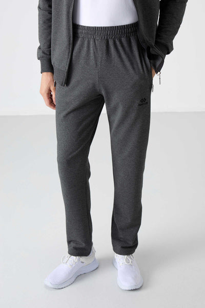 Tommylife Wholesale Hanorac cu Fermoar și Croială Relaxată pentru Bărbați, Set Trening 85072 Antracit Melange