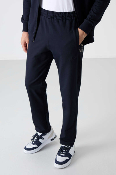Tommylife Toptan Rahat Kalıp Fermuarlı Sweat Erkek Eşofman Takım 85072 Lacivert