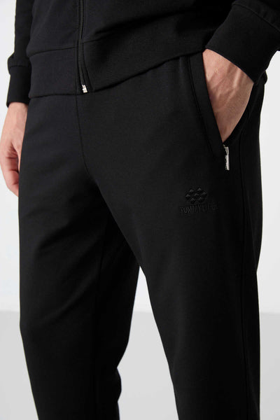 Tommylife Wholesale Trening cu fermoar și croială relaxată pentru bărbați 85072 Negru