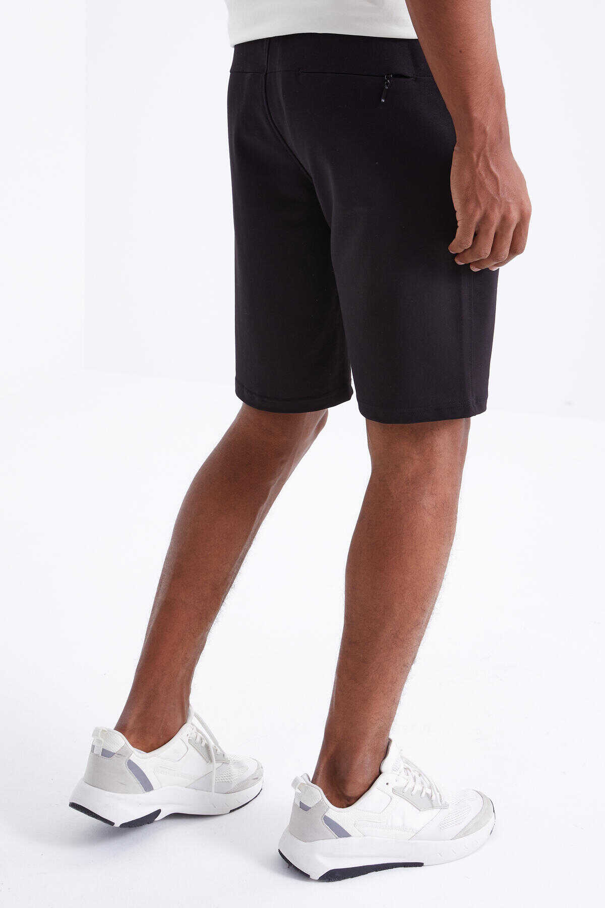 Tommylife Toptan Siyah Bağcıklı Standart Kalıp Basic Erkek Şort - 81212
