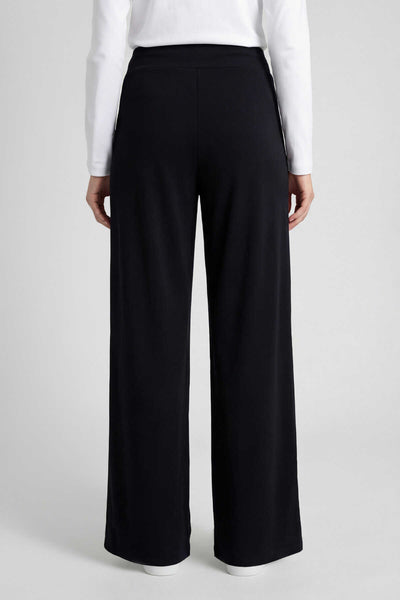 Pantaloni damă negri, cu croială largă, Tommylife, en-gros, tip corset Palazzo, confortabil, în stil negru - 94681