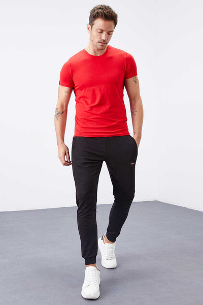 Tommylife Angro Negru Fermoar Cu Buzunare Croit Strâns Jogger Bărbat Trening - 84343