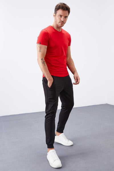 Tommylife Angro Negru Fermoar Cu Buzunare Croit Strâns Jogger Bărbat Trening - 84343
