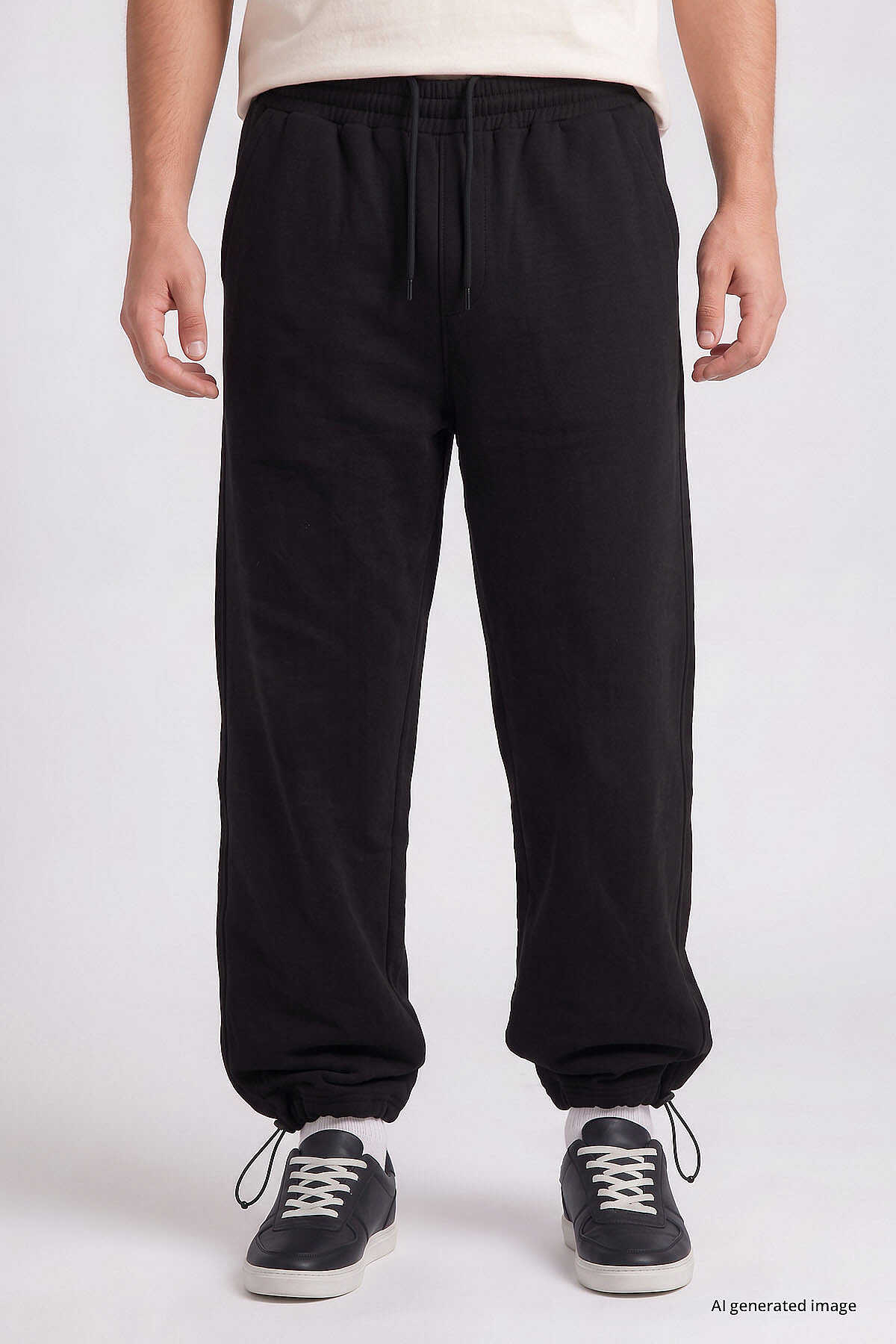 Tommylife Toptan Siyah Lastikli Erkek Baggy Eşofman Alt - 82200