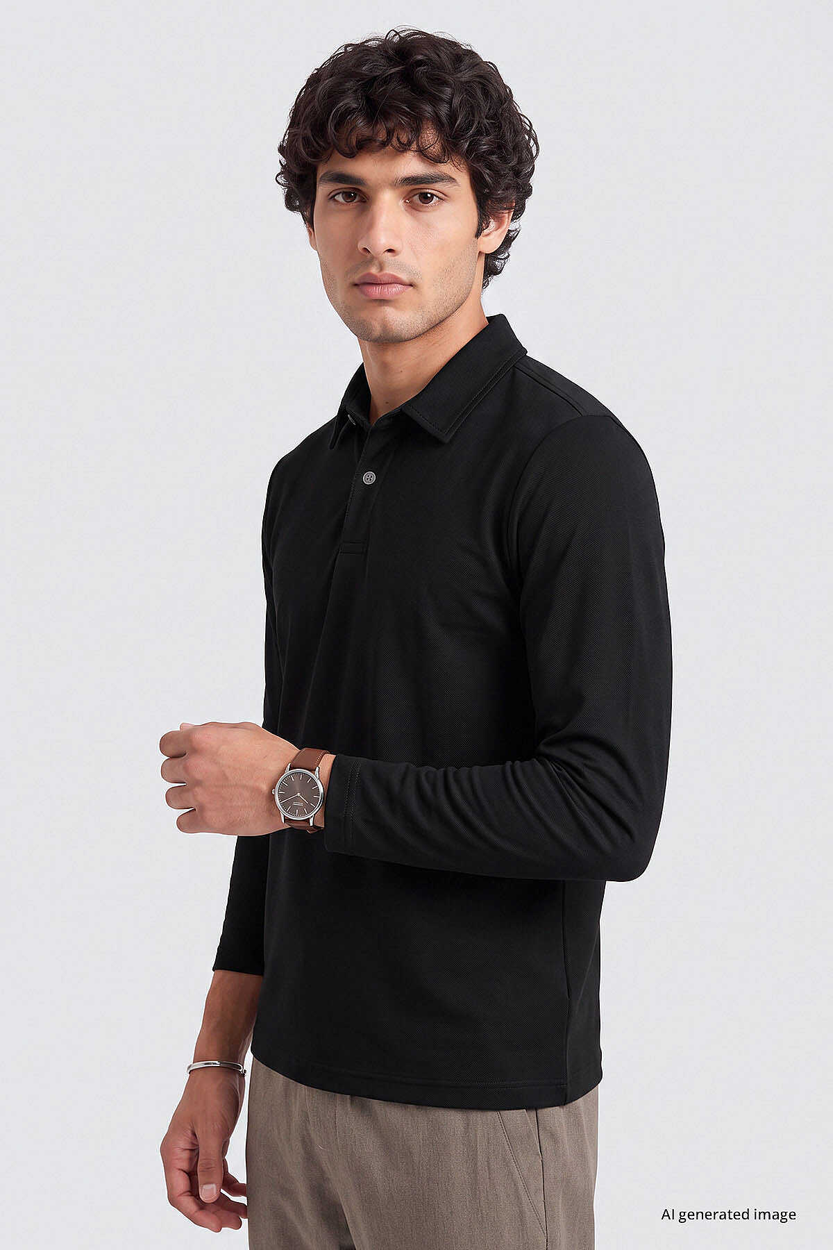 Tommylife Toptan Siyah Rahat Form Basic Polo Yaka Erkek T-Shirt - 88512