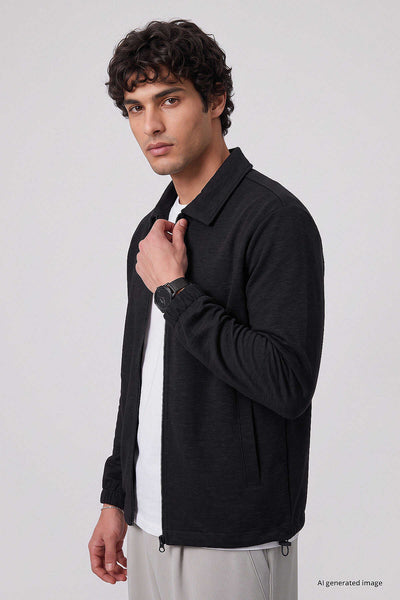 Tommylife Toptan Siyah Rahat Form Erkek Ceket - 88494