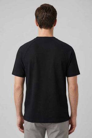 Tommylife Toptan Siyah Rahat Form Esnek Nefes Alabilir Erkek T-Shirt - 88495