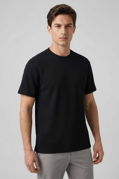 Tricou bărbătesc Tommylife, negru, confortabil, flexibil și respirabil, en-gros - 88495