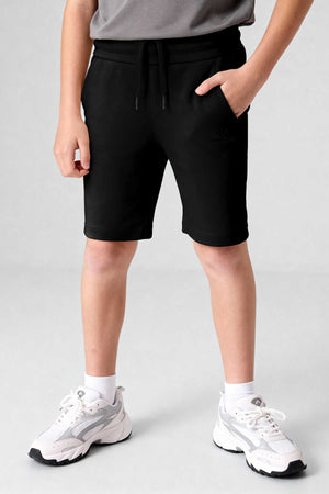 Tommlife Toptan Siyah Standart Fit Basic Performans Erkek Çocuk Şort  - 11303