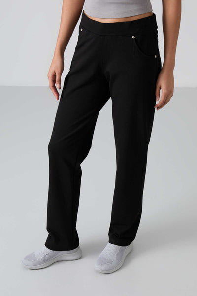 Tommylife Toptan Negru Piatra Detalii Buzunar Confort Forma Clasic Picior Femeie Trening Fusta - 94007