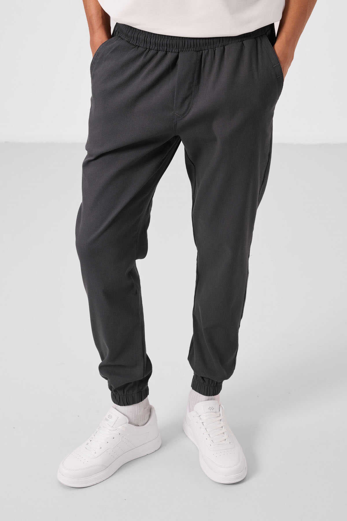 Tommylife Toptan Standart Fit Dokuma Hafif Esnek Chino Erkek Pantolon 82176 Antrasit