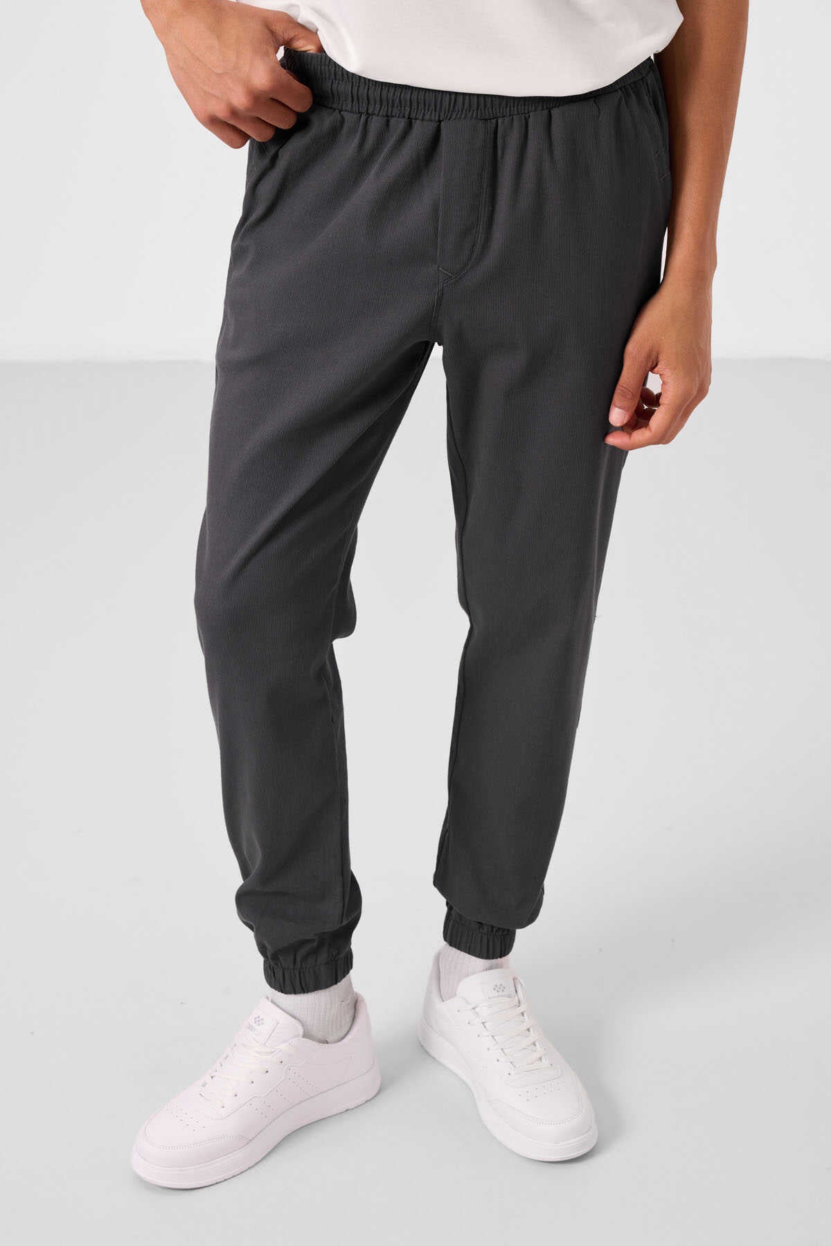 Tommylife Toptan Standart Fit Dokuma Hafif Esnek Chino Erkek Pantolon 82176 Antrasit