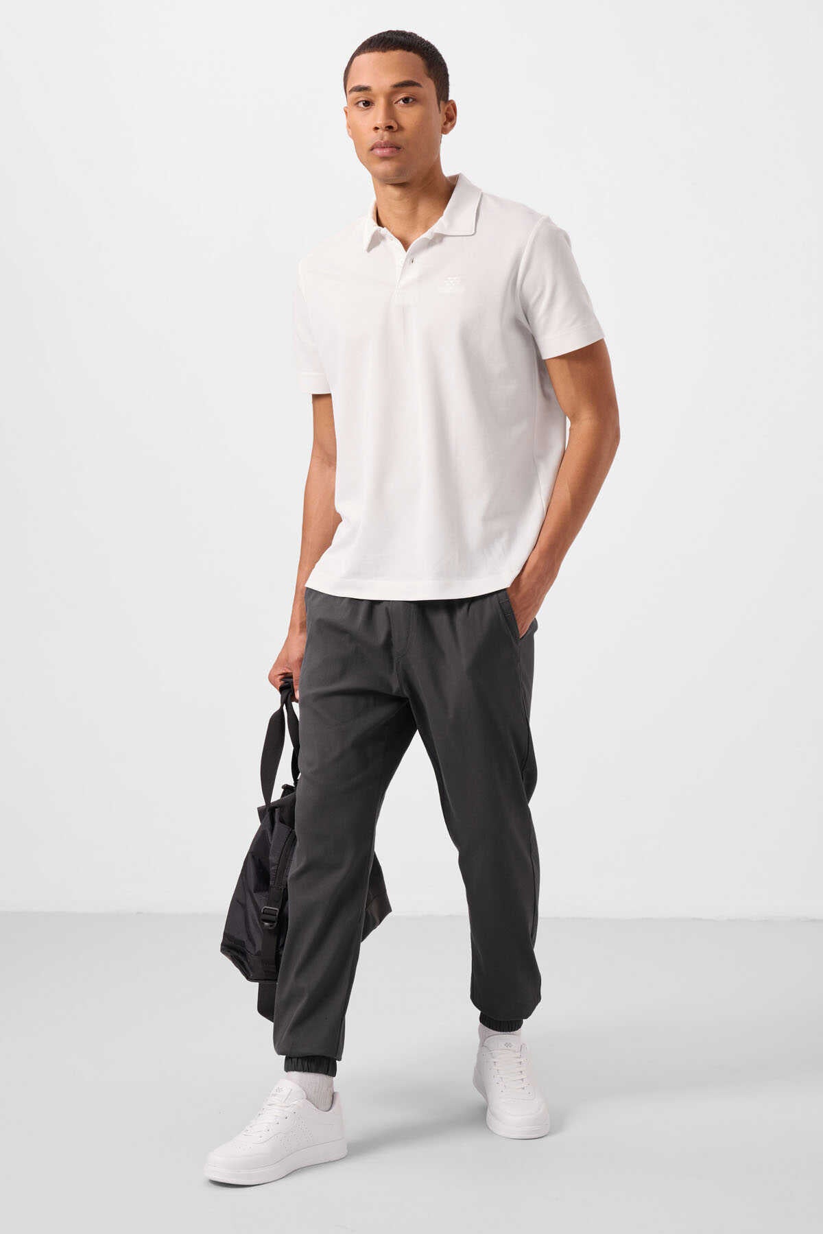 Tommylife Toptan Standart Fit Dokuma Hafif Esnek Chino Erkek Pantolon 82176 Antrasit