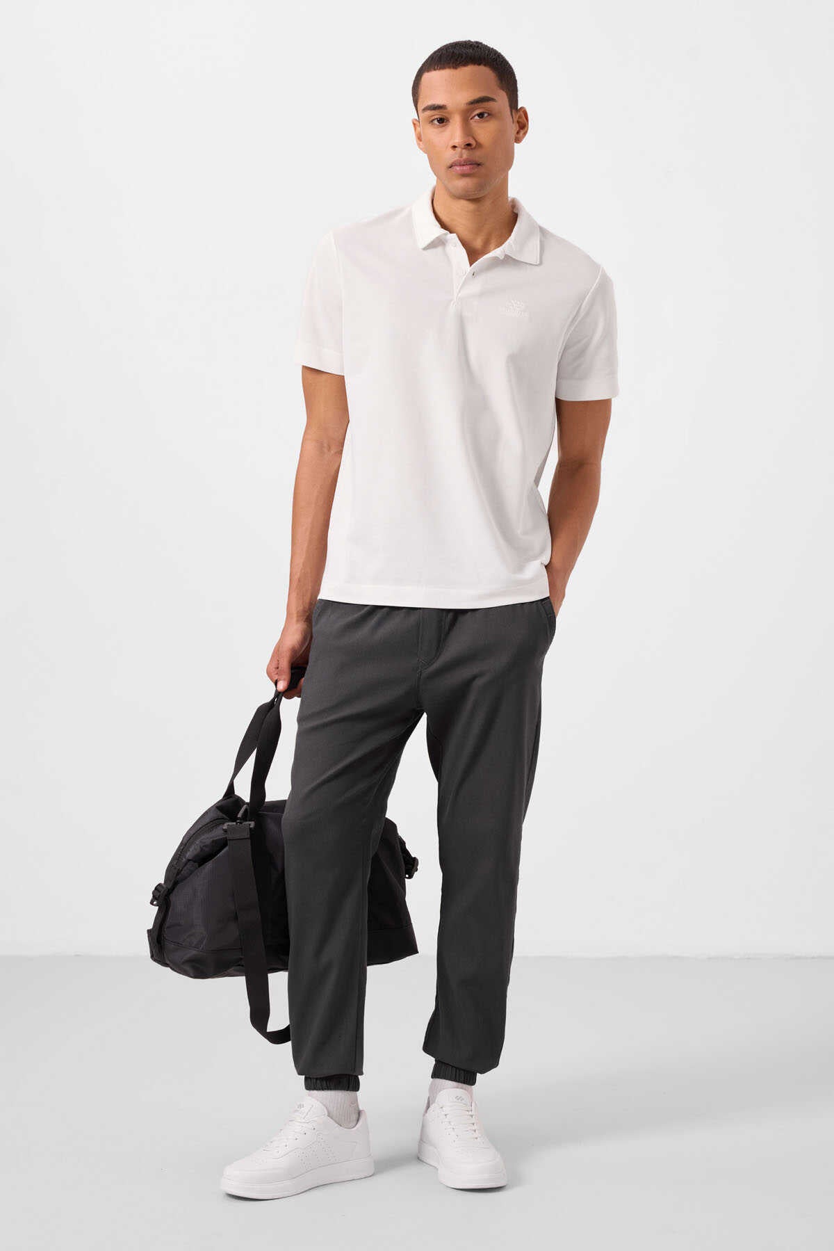 Tommylife Toptan Standart Fit Dokuma Hafif Esnek Chino Erkek Pantolon 82176 Antrasit
