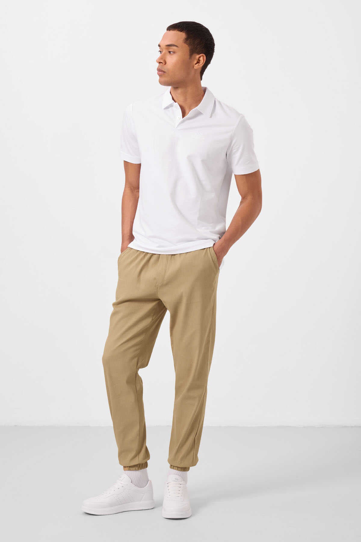 Tommylife Toptan Standart Fit Dokuma Hafif Esnek Chino Erkek Pantolon 82176 Koyu Bej