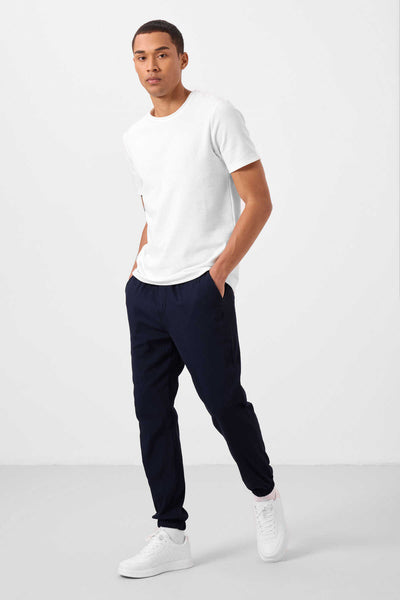Tommylife Toptan Standart Fit Dokuma Hafif Esnek Chino Erkek Pantolon 82176 Lacivert
