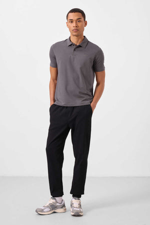 Tommylife Toptan Standart Fit Dokuma Hafif Esnek Chino Erkek Pantolon 82176 Siyah