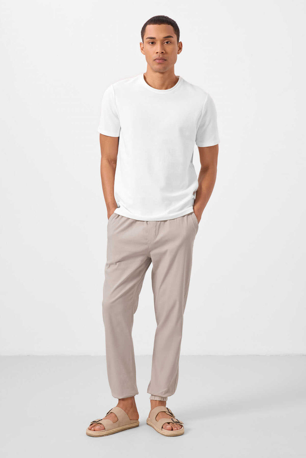 Tommylife Toptan Standart Fit Dokuma Hafif Esnek Chino Erkek Pantolon 82176 Taş