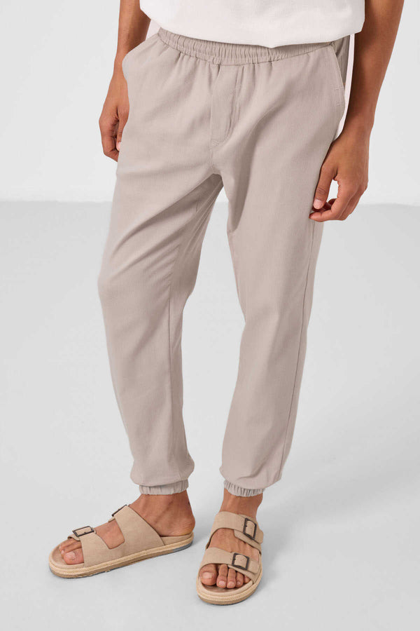 Tommylife Toptan Standart Fit Dokuma Hafif Esnek Chino Erkek Pantolon 82176 Taş