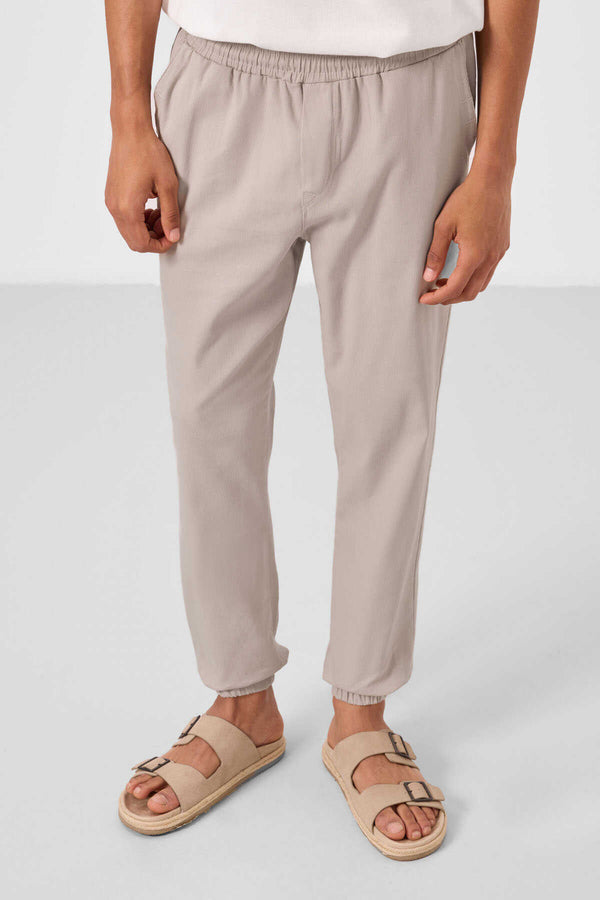 Tommylife Toptan Standart Fit Dokuma Hafif Esnek Chino Erkek Pantolon 82176 Taş