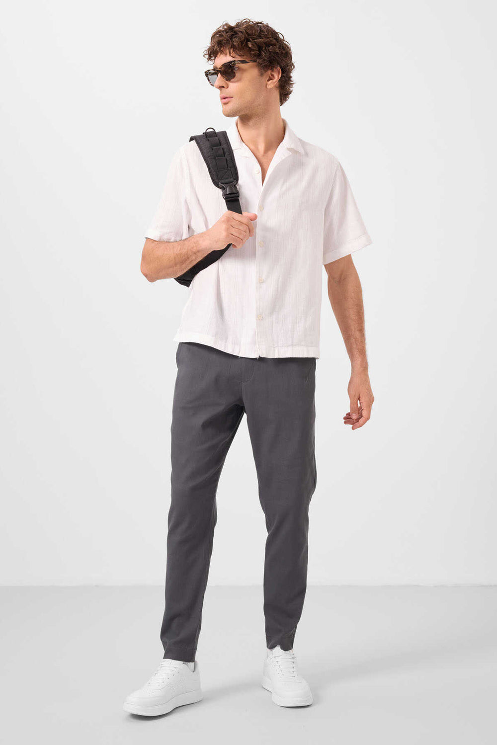Tommylife Toptan Standart Fit Dokuma Hafif Esnek Chino Erkek Pantolon 82177 Antrasit