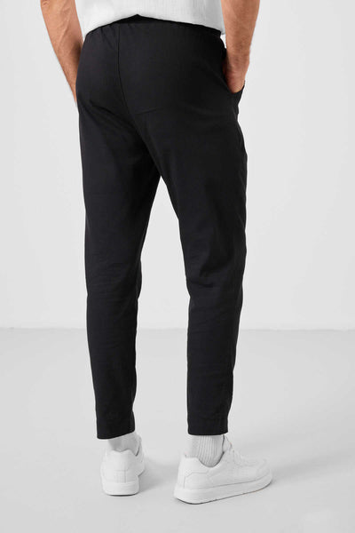 Tommylife Toptan Standart Fit Dokuma Hafif Esnek Chino Erkek Pantolon 82177 Siyah