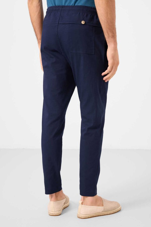 Tommylife Toptan Standart Fit Dokuma Hafif Esnek Chino Erkek Pantolon 82179 Lacivert