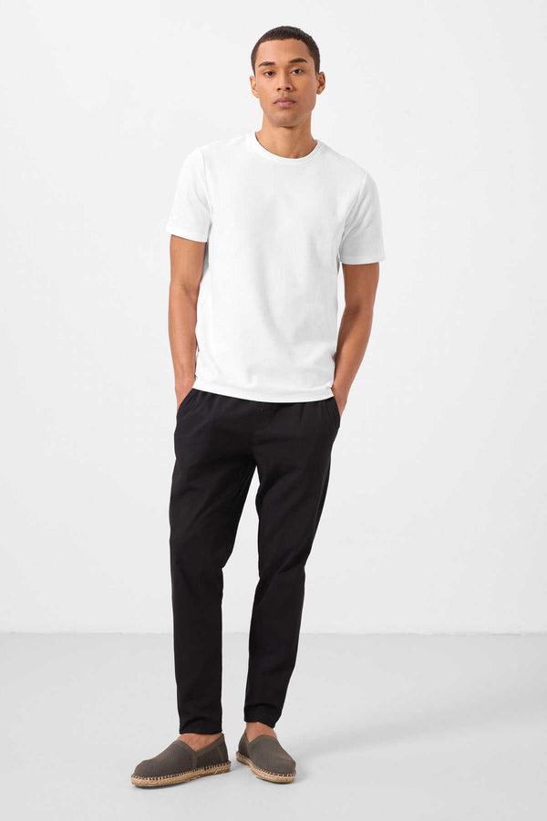 Tommylife Toptan Standart Fit Dokuma Hafif Esnek Chino Erkek Pantolon 82179 Siyah