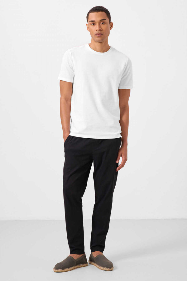 Tommylife Toptan Standart Fit Dokuma Hafif Esnek Chino Erkek Pantolon 82179 Siyah